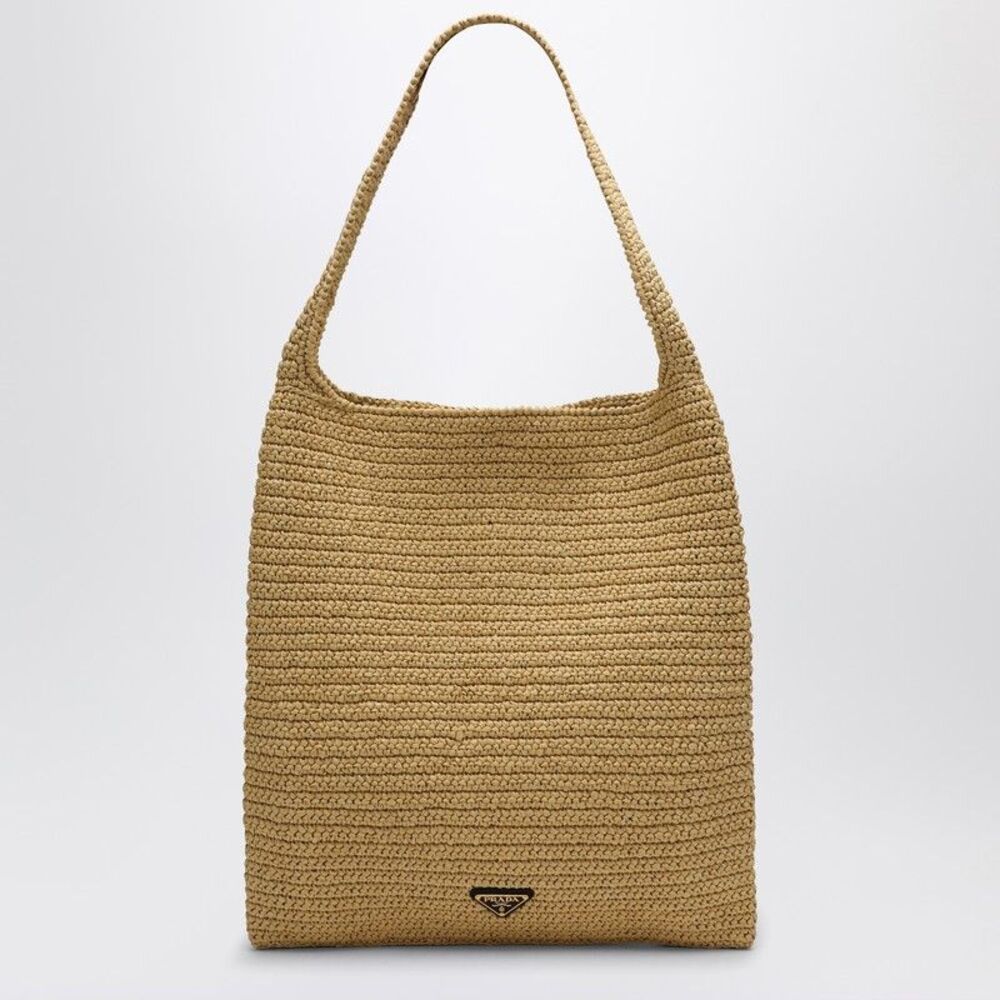 Prada Beige Raffia Tote Bag Women - Picture 3 of 5